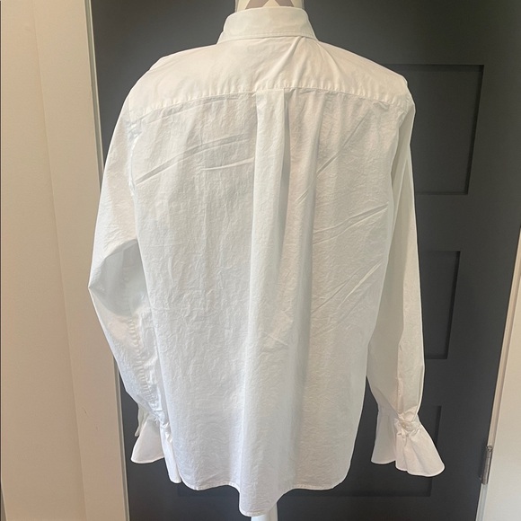 Ralph Lauren Cotton Preppy Ruffle Blouse With Flutter Cuffs Size XL - Picture 4 of 6
